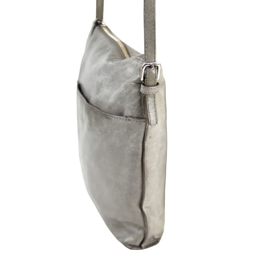 Hobo International CHALKY GREEN GRAY GENUINE LEATHER SHOULDER BAG HANDBAG PURSE